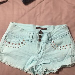 Aqua colored shorts